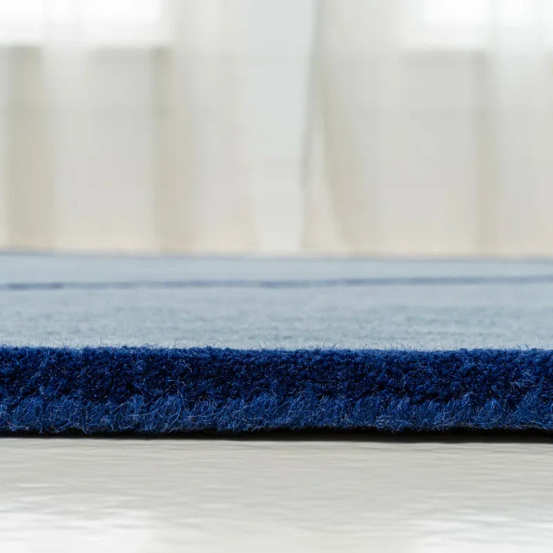 Azure Drift Statement Irregular Rug