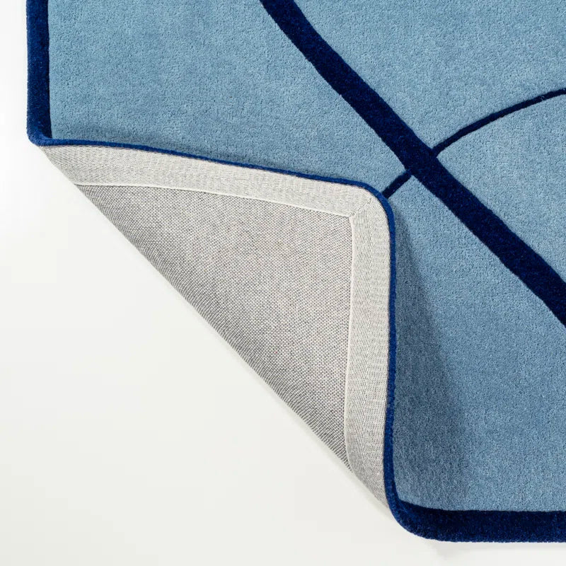 Azure Drift Statement Irregular Rug