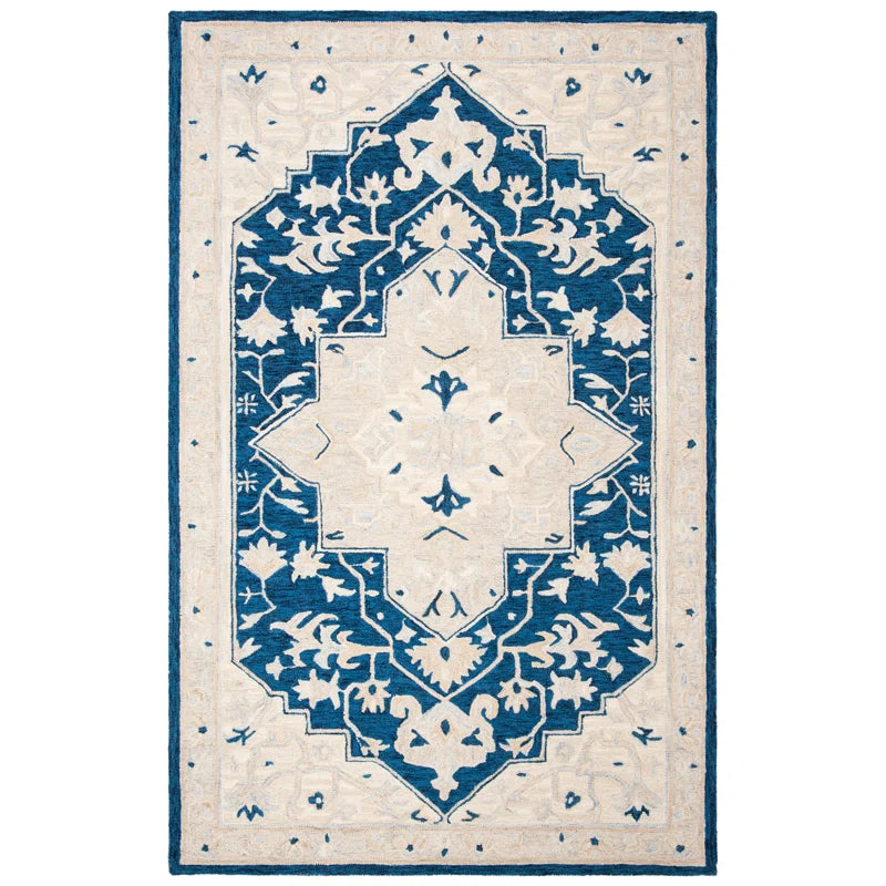 Sophisticated Deep Blue Oriental Rug