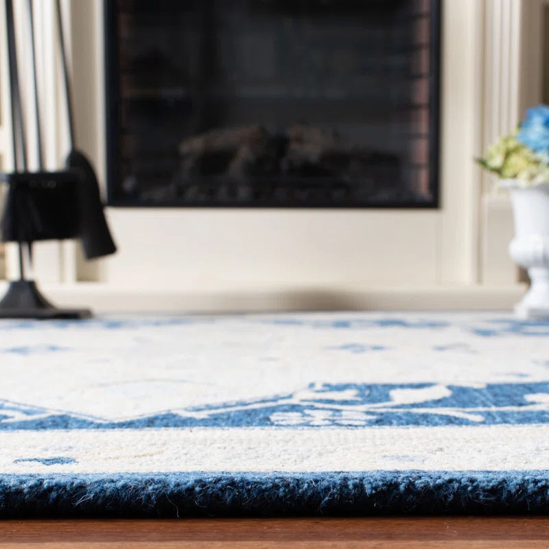 Sophisticated Deep Blue Oriental Rug