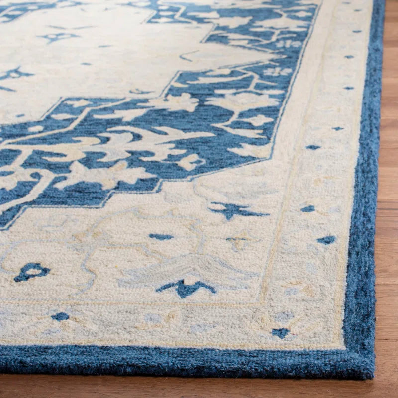 Sophisticated Deep Blue Oriental Rug