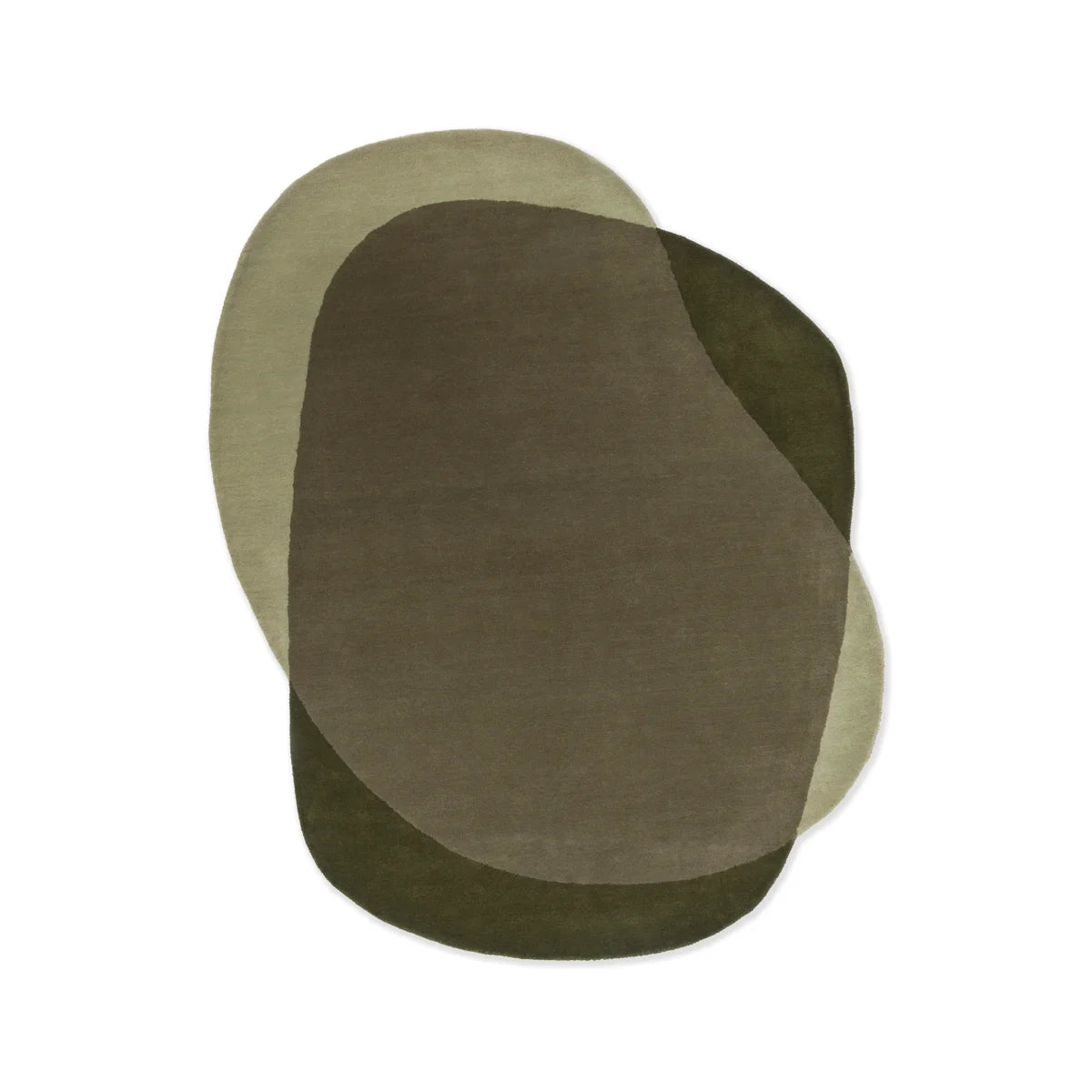 Forest & Pistachio Asymmetrical Pebble Rug