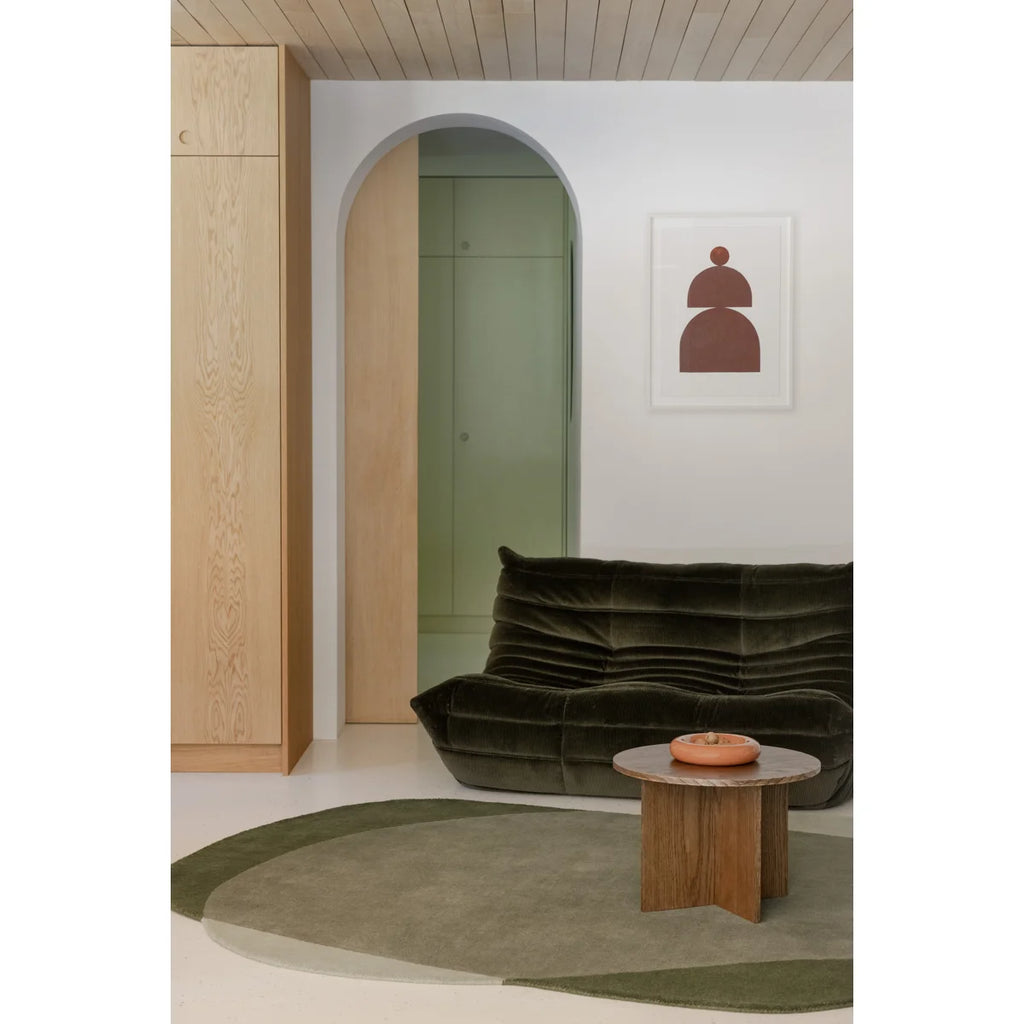 Forest & Pistachio Asymmetrical Pebble Rug