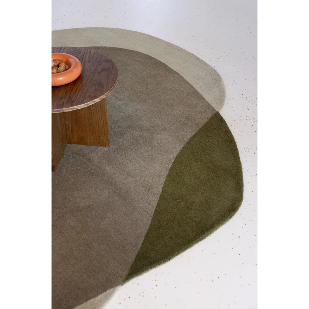Forest & Pistachio Asymmetrical Pebble Rug