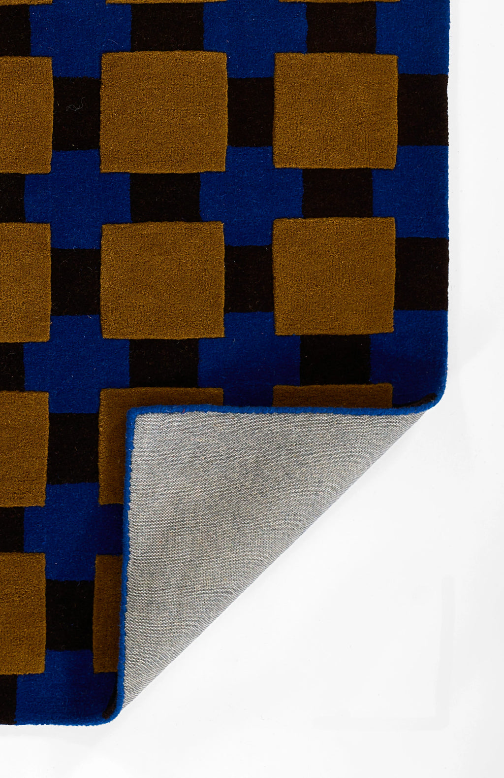 Brown Checkered  Hand Tufted Area Rug