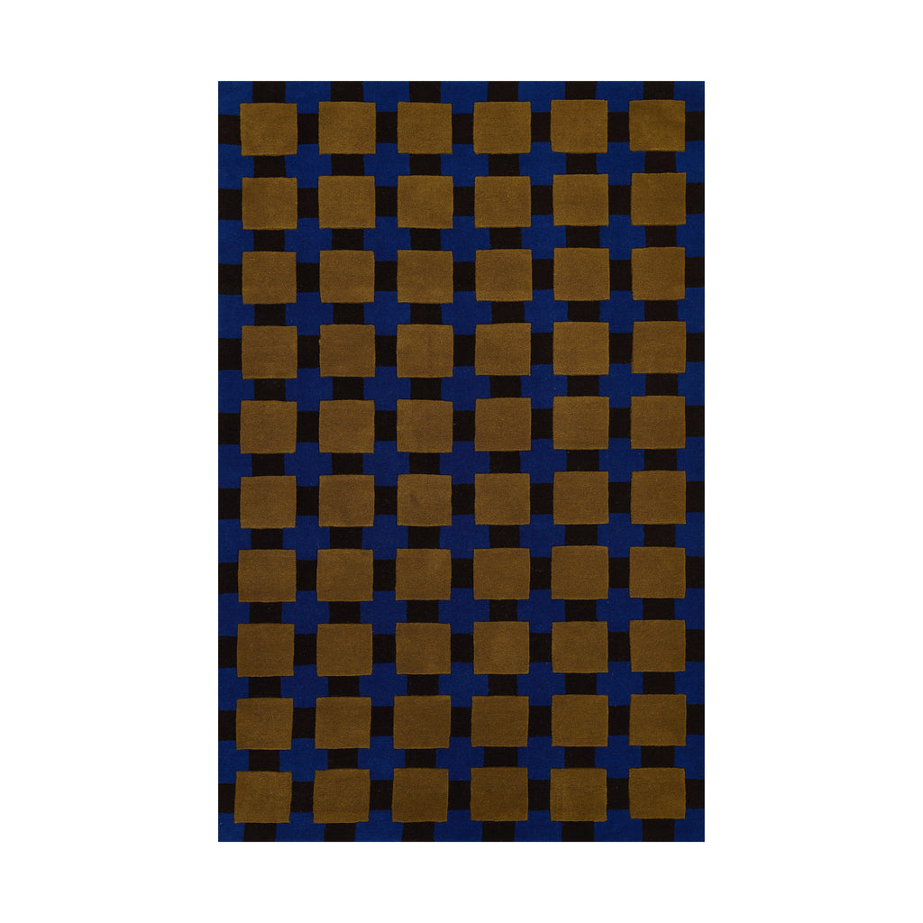 Brown Checkered  Hand Tufted Area Rug