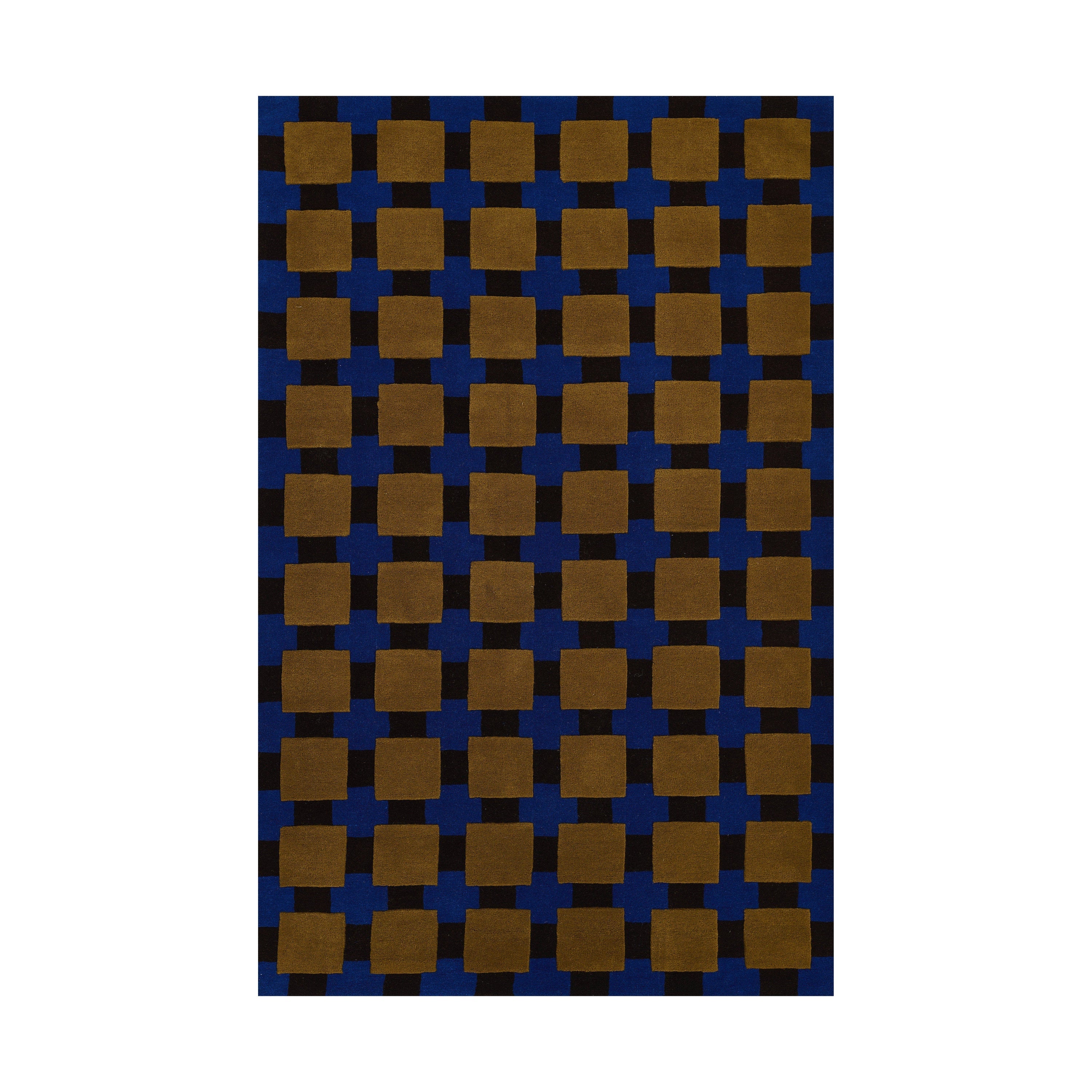 Brown Checkered  Hand Tufted Area Rug