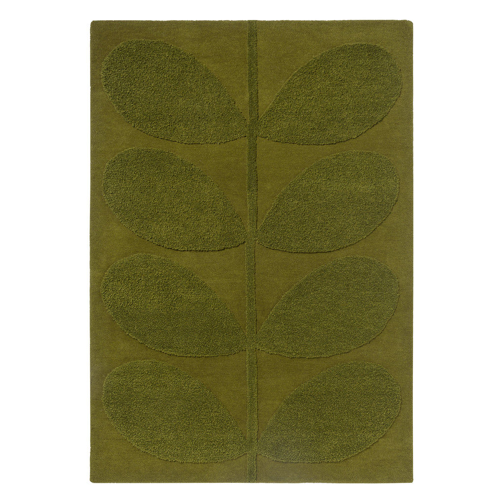 Olive Leaf Pattern Hand Tufted Wool Rug