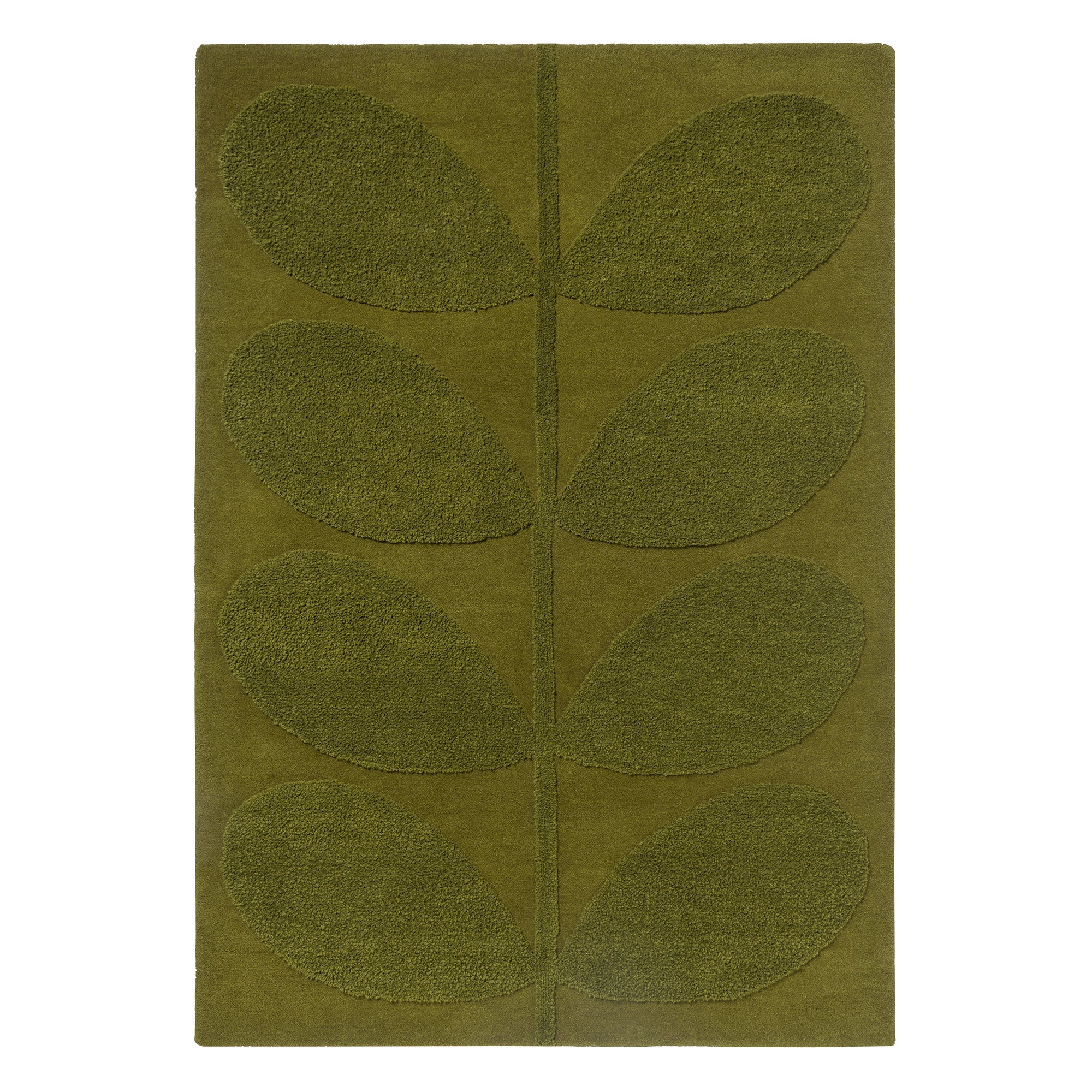Olive Leaf Pattern Hand Tufted Wool Rug