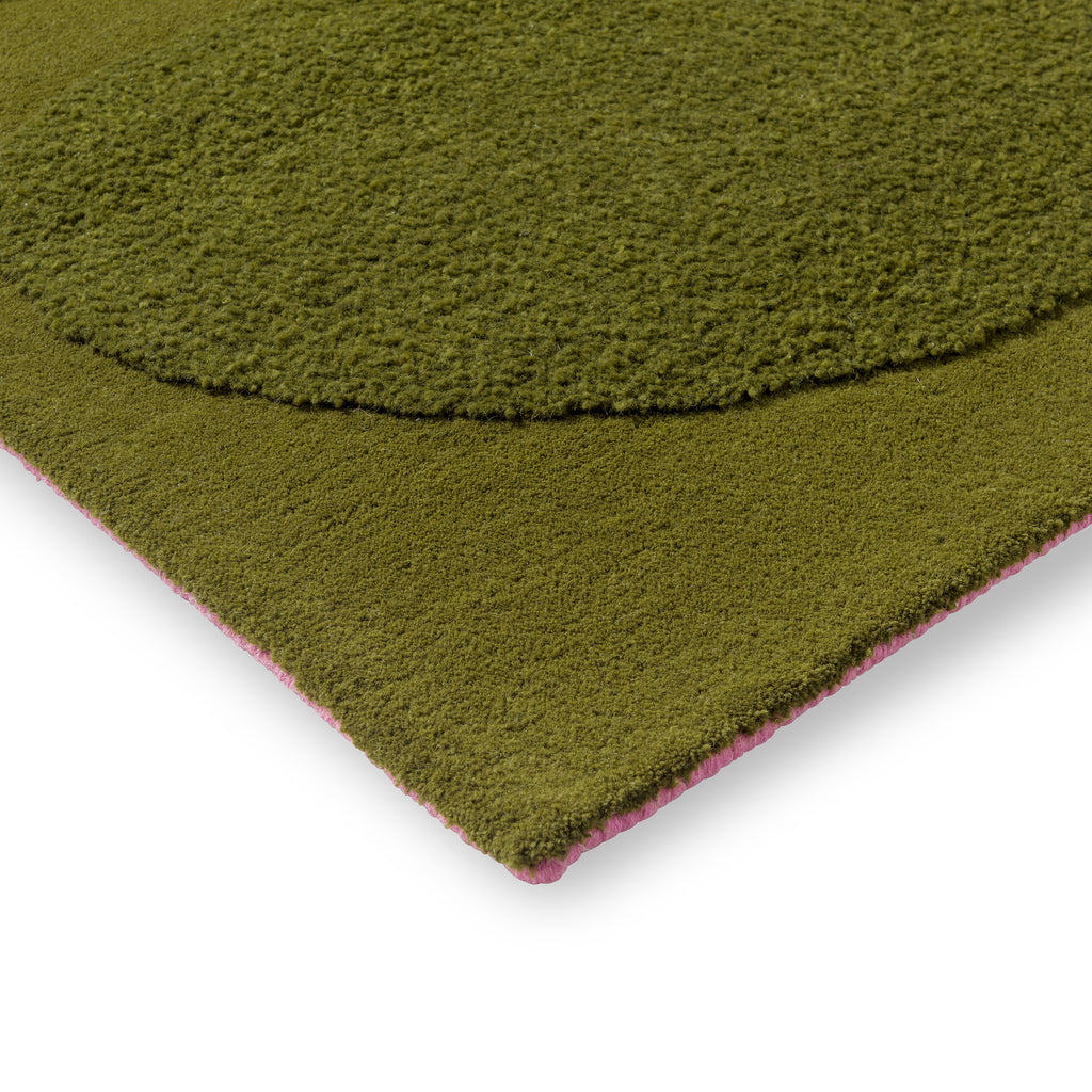 Olive Leaf Pattern Hand Tufted Wool Rug