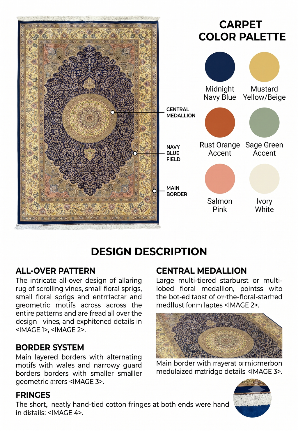 The Solstice Imperial Hand-Knotted Royal Indigo & Gilded Gold Rug