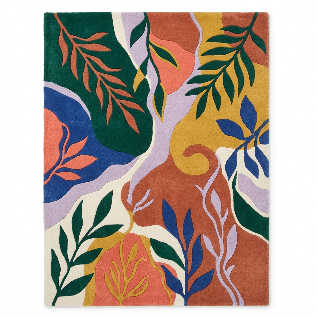 Botanical Mosaic Hand Tufted Rug