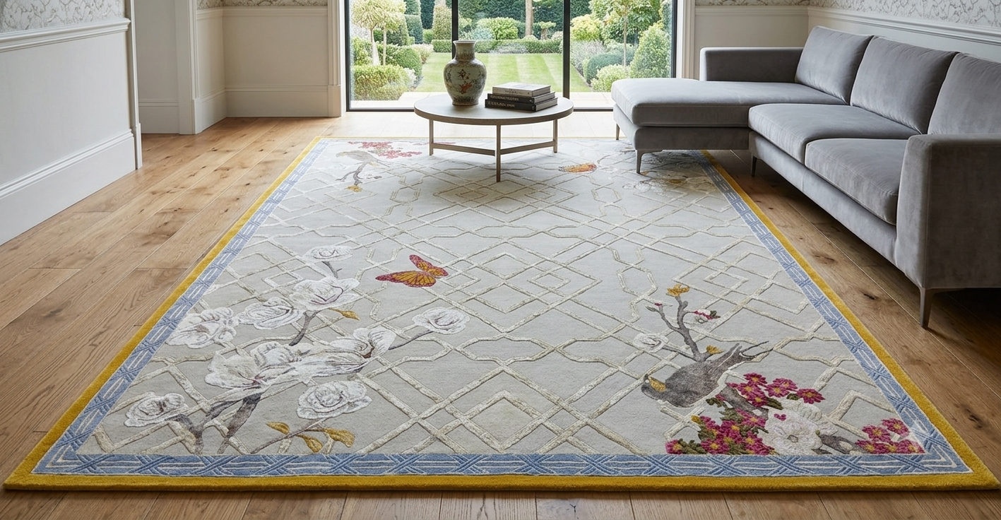 Enchanted Blossom Silk Rug