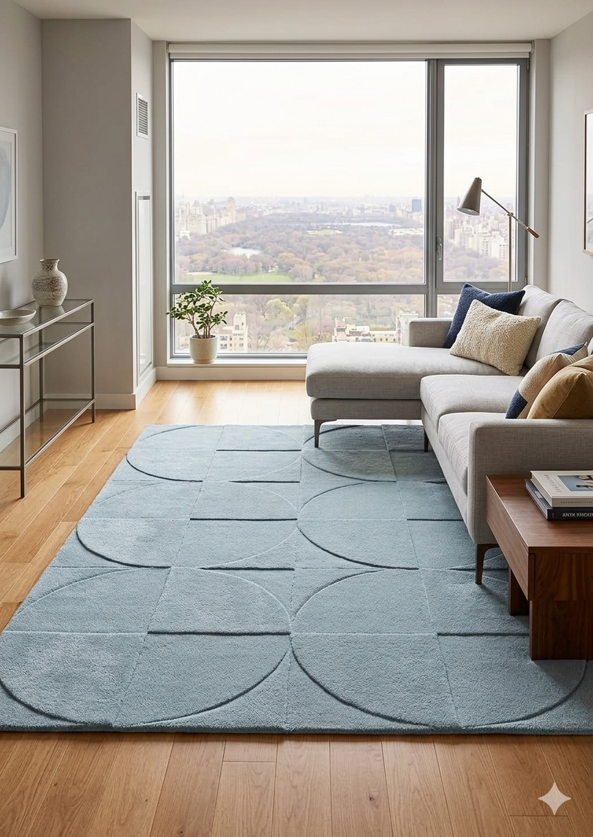 Cloud Orbit Designer Wool Rug