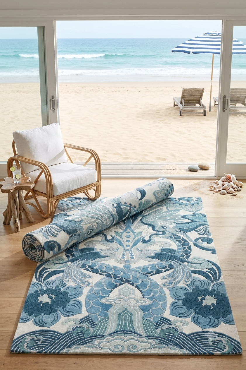 Lapis Imperial Garden Silk Rug