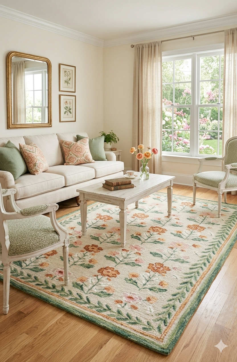 Botanical Flower Hand Tufted Rug