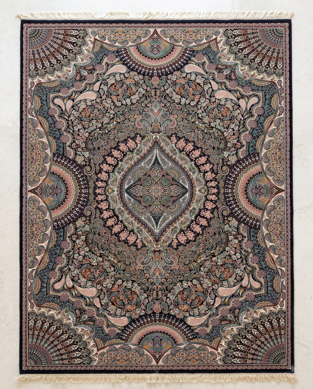 Artistic Irani Carpet with Complex Medallion and Dense Detailing