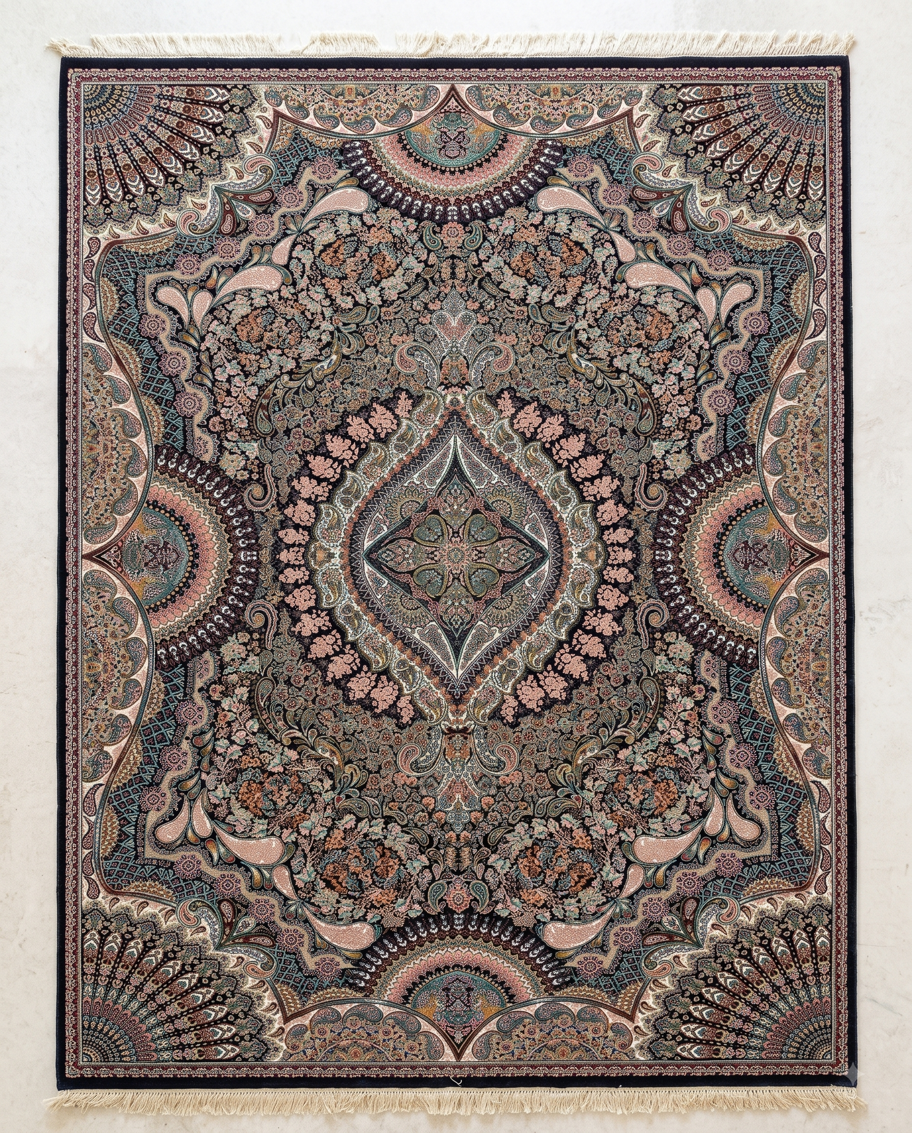 Artistic Irani Carpet with Complex Medallion and Dense Detailing