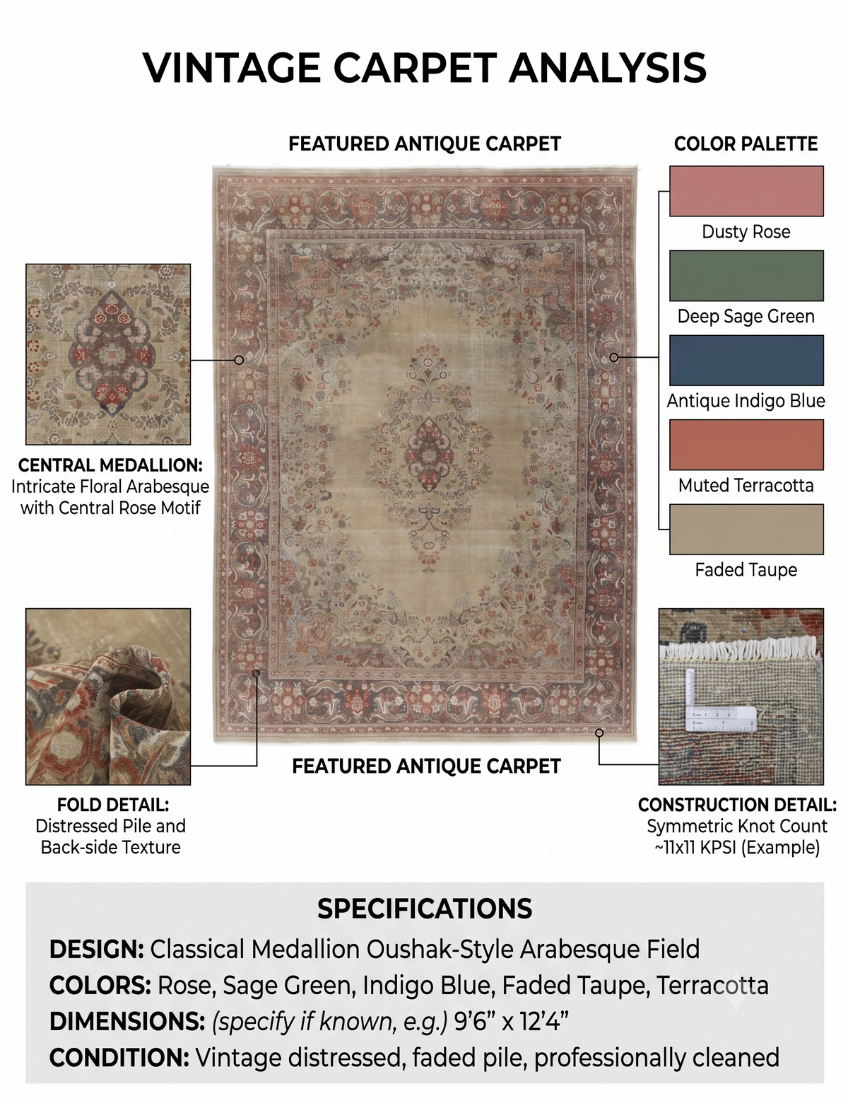 Hand-Knotted Sovereign Medallion Wool Rug