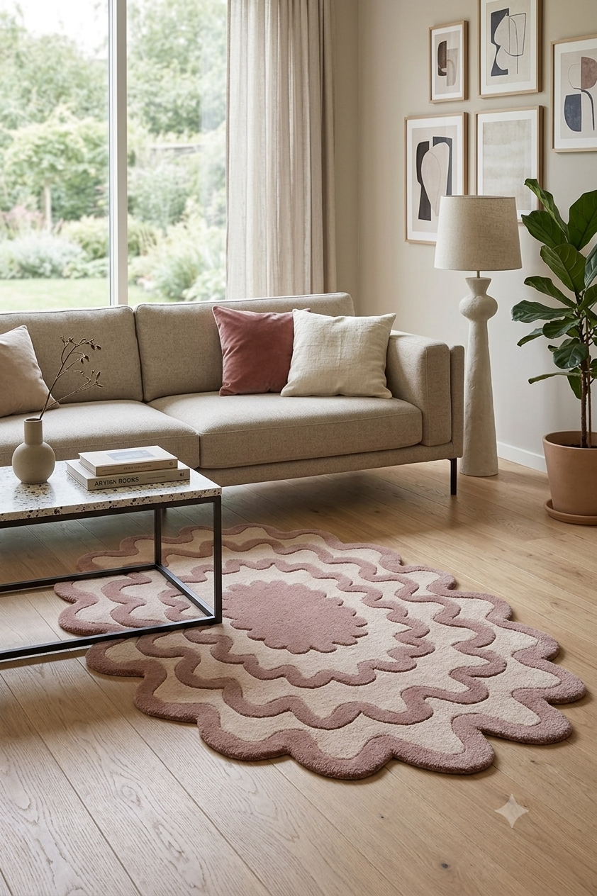 Mocha Mandala Wool Rug