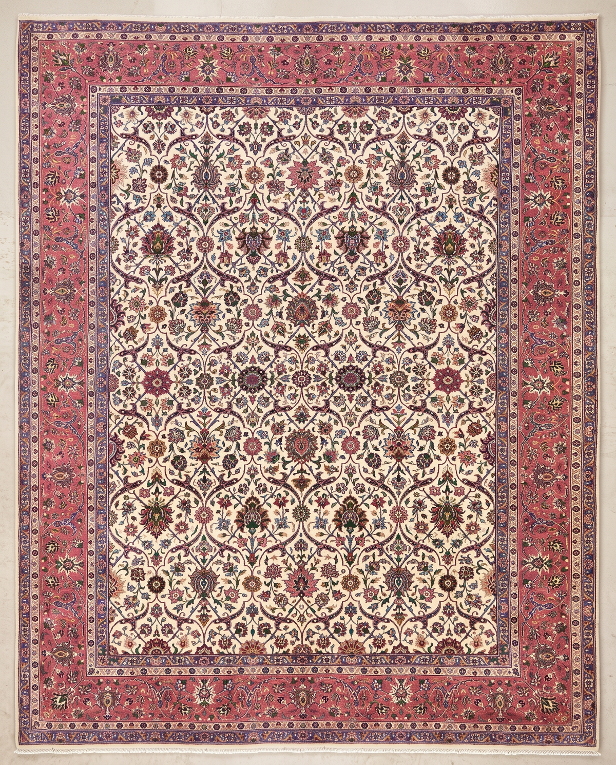 Imperial Khorasan Hand-Knotted Persian Floral Wool Rug