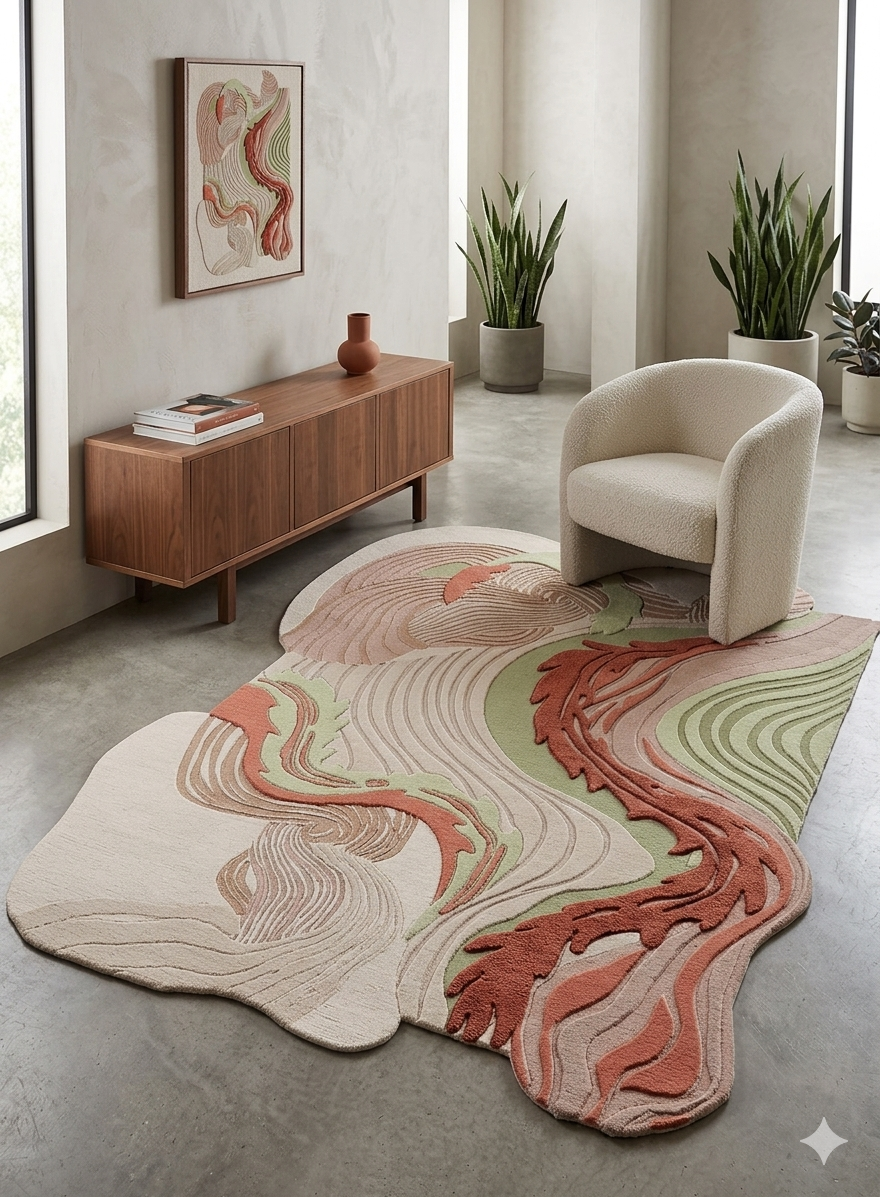 Coral Stream Organic Rug
