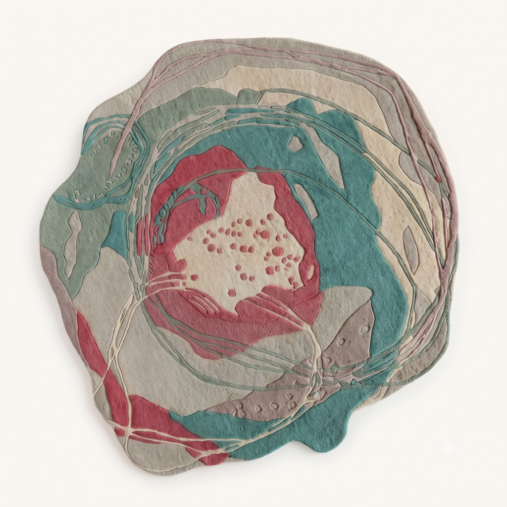 Irregular Abstract Floral Area Rug