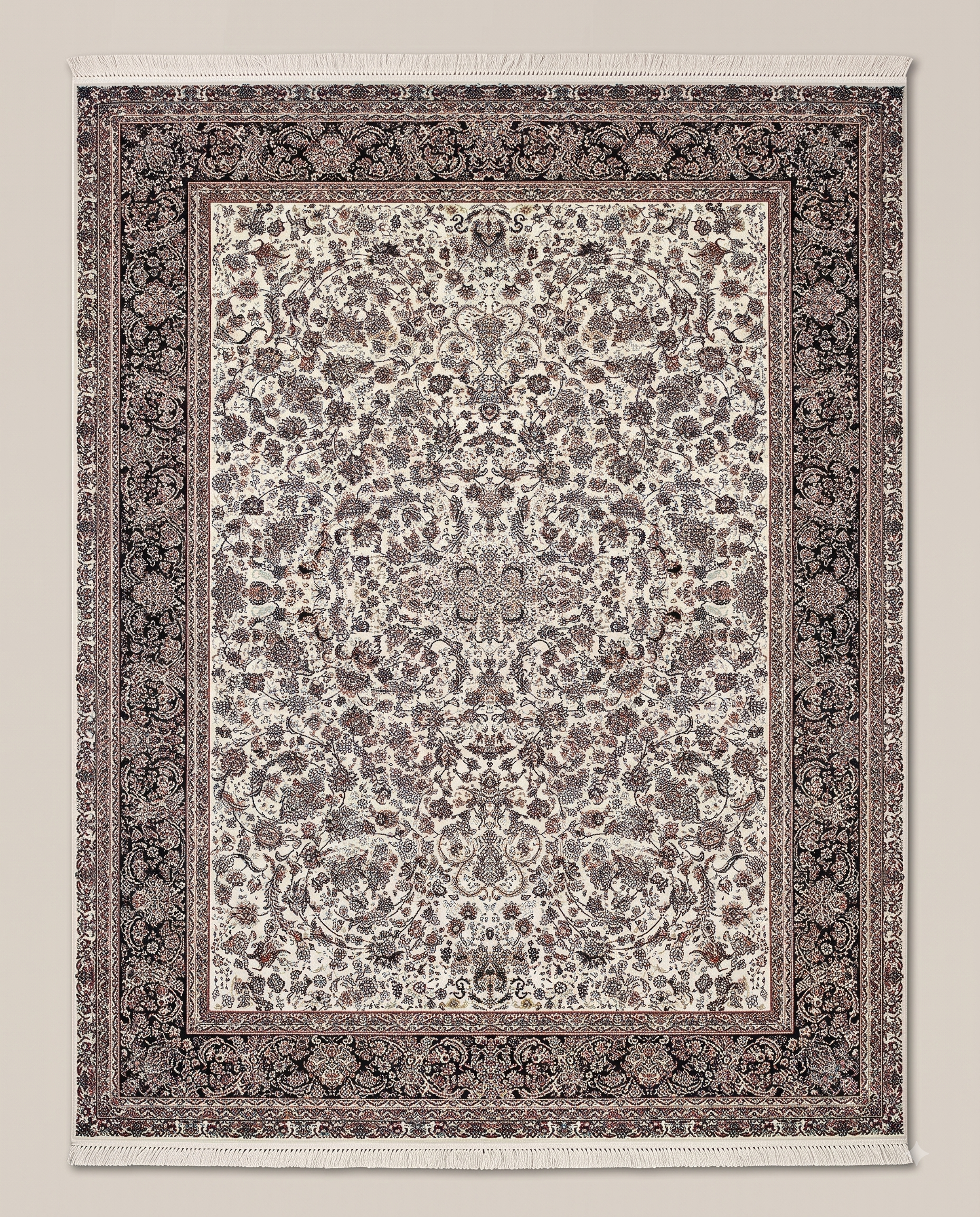 Premium Irani Neutral Carpet for Living Room Floral Design