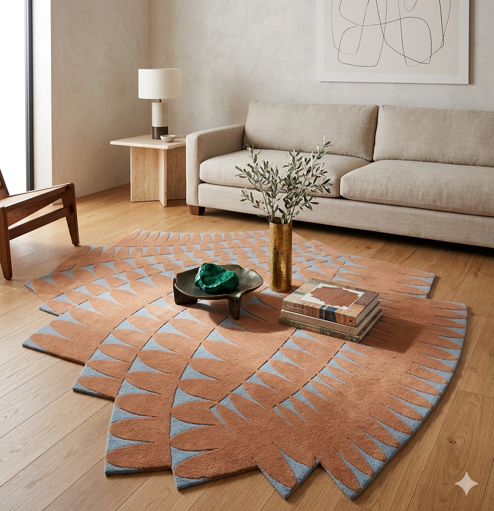 Modern Abstract Cutwork Wool Rug