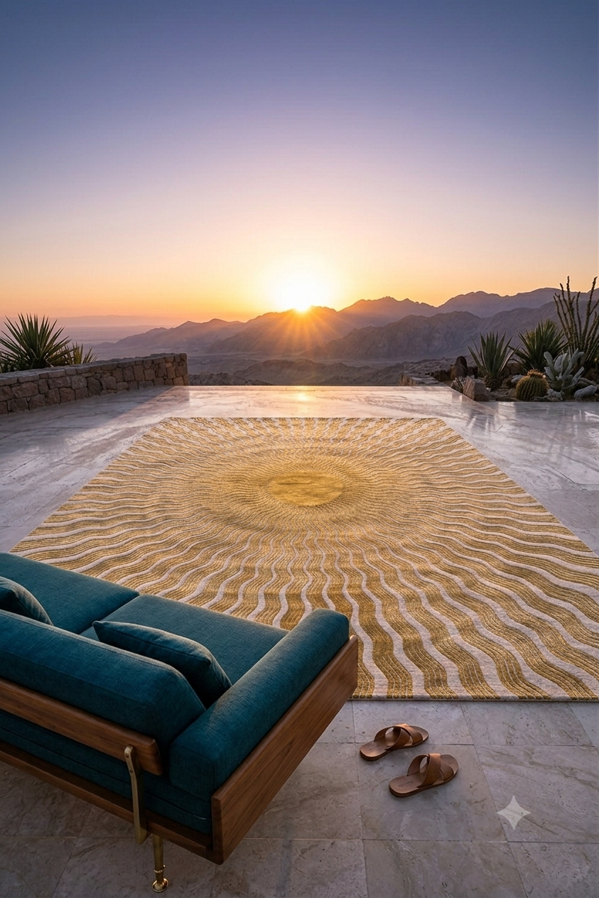 Golden Solstice Silk Viscose Area Rug