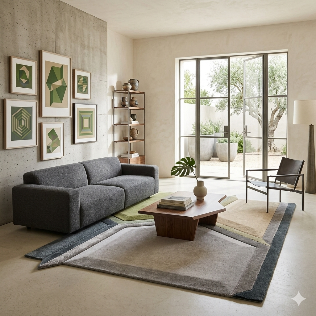 . Irregular Angular Planes Premium Contemporary Designer Rug