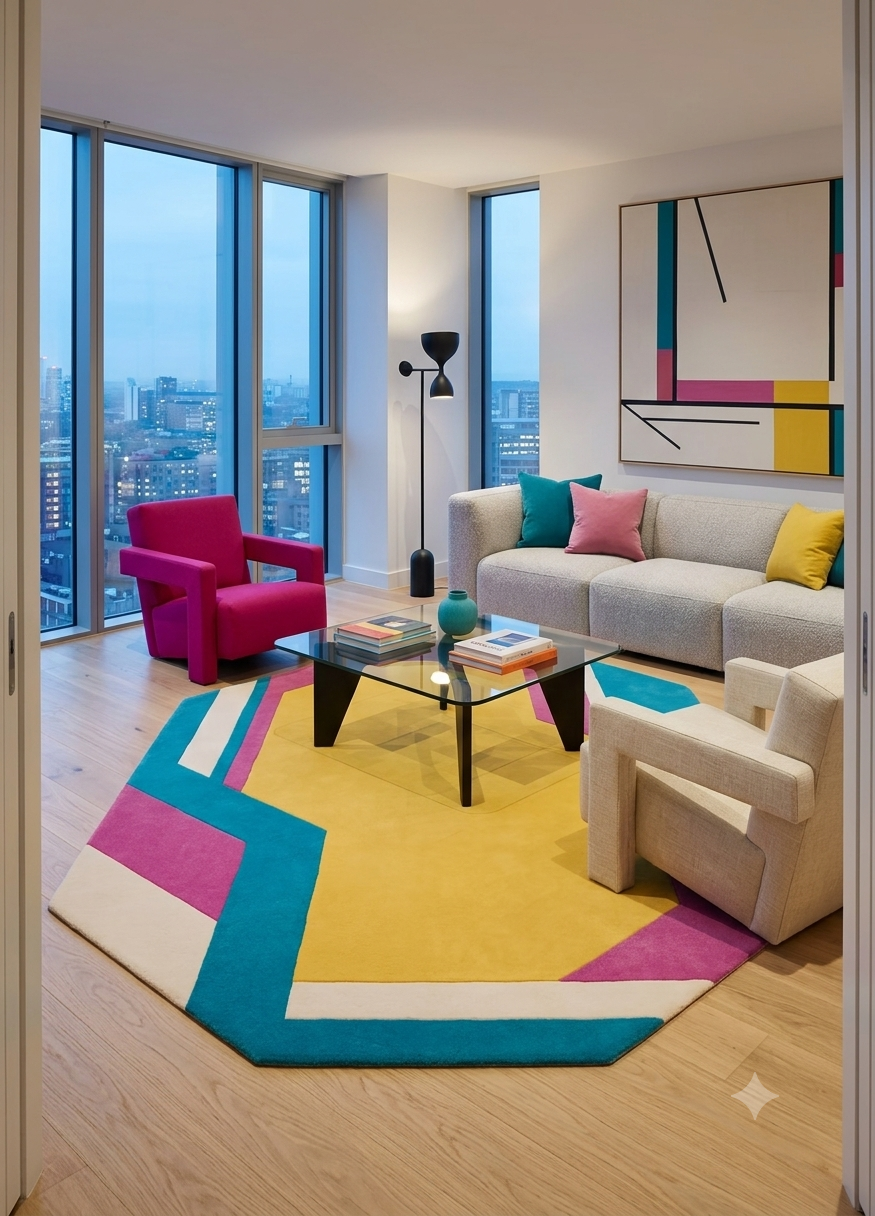 Haute Couture Hand-Tufted Wool Area Rug