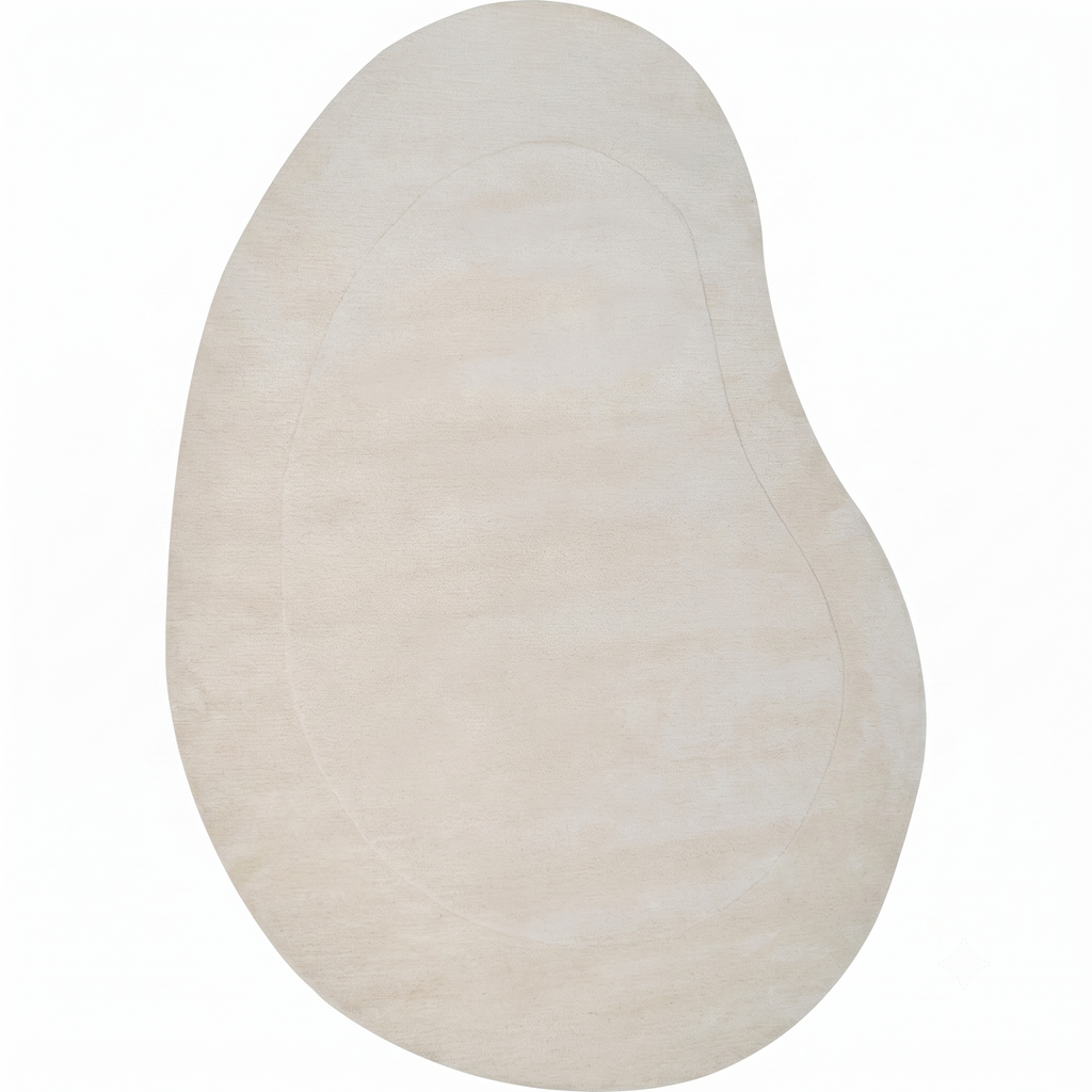 Alabaster Cream Curved Pebble Rug
