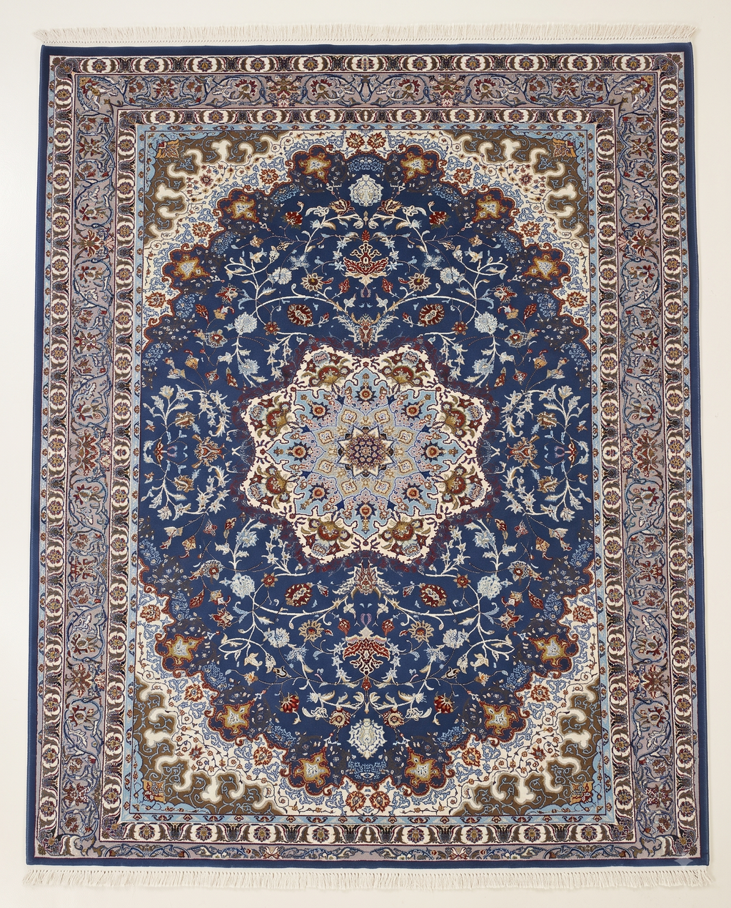 Royal Blue Irani Carpet with Classic Persian Medallion Style