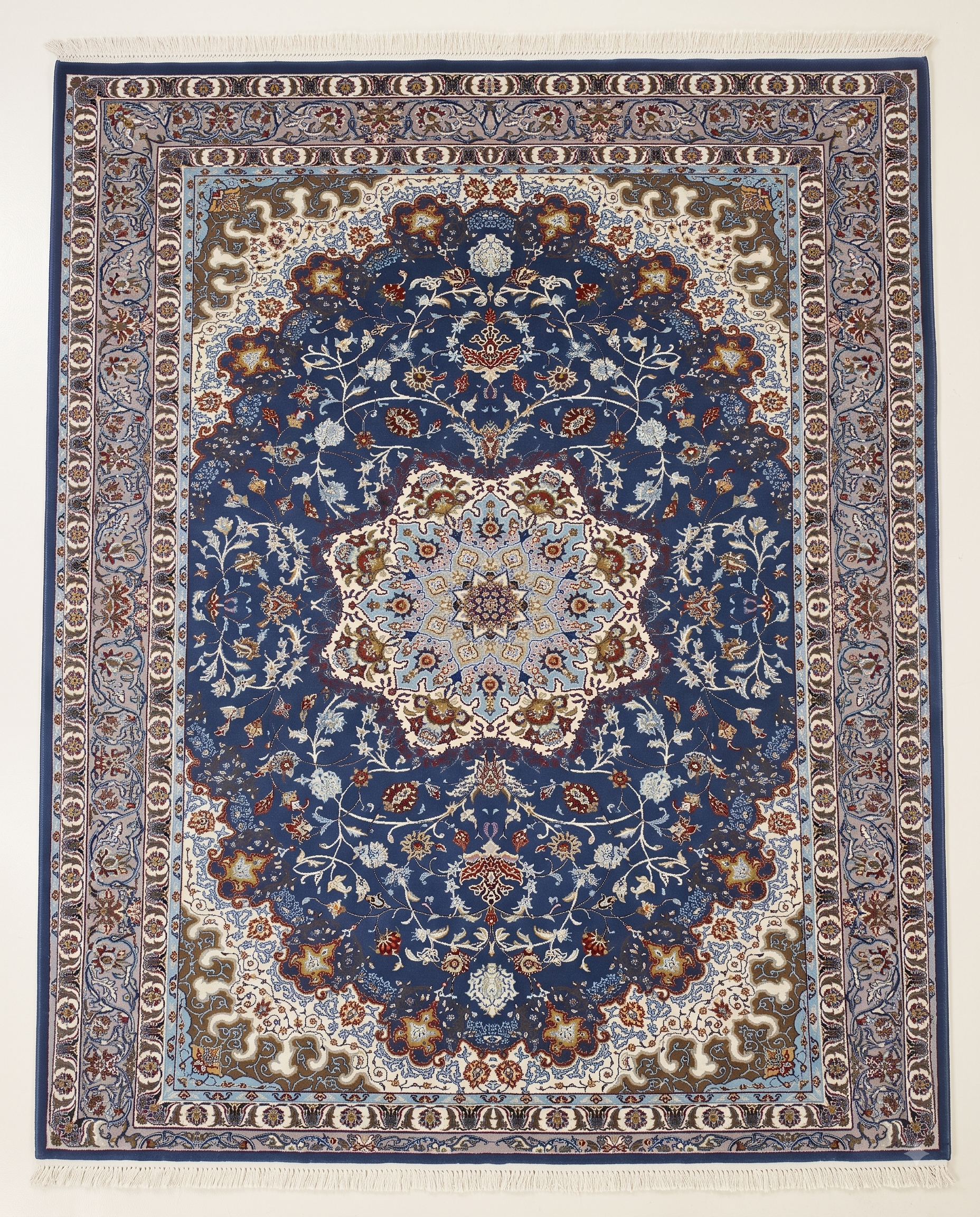 Royal Blue Irani Carpet with Classic Persian Medallion Style