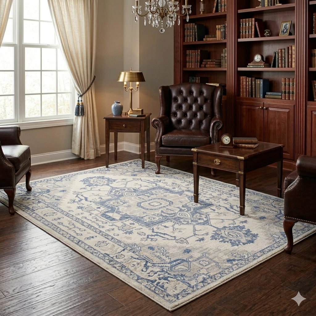 Exquisite Hand-Tufted Ivory Wool Rug