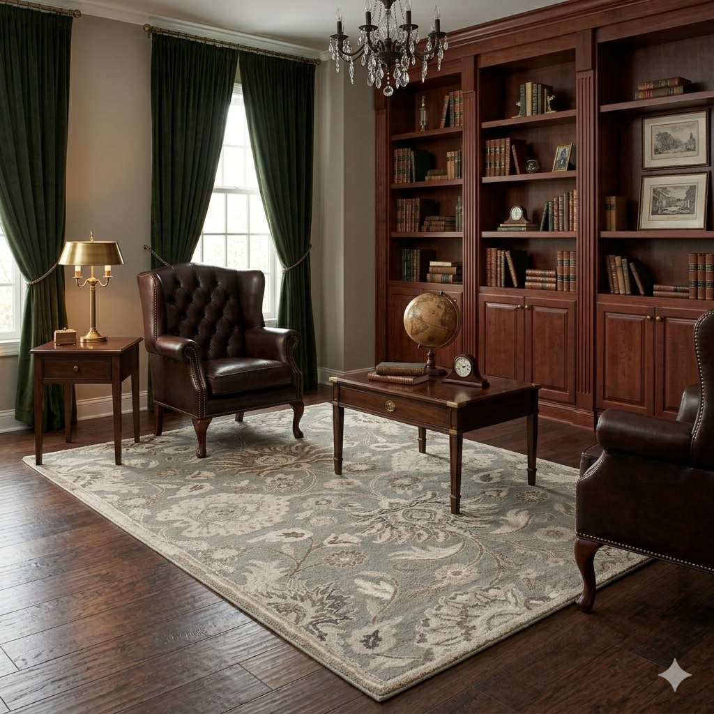 Elegant Floral Hand Tufted Wool Rug