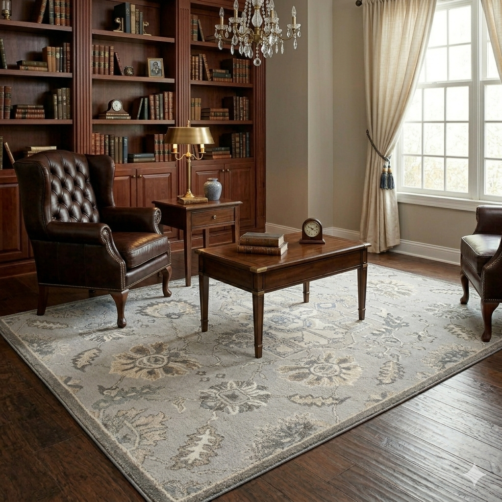 Luxurious Wool Floral Area Rug