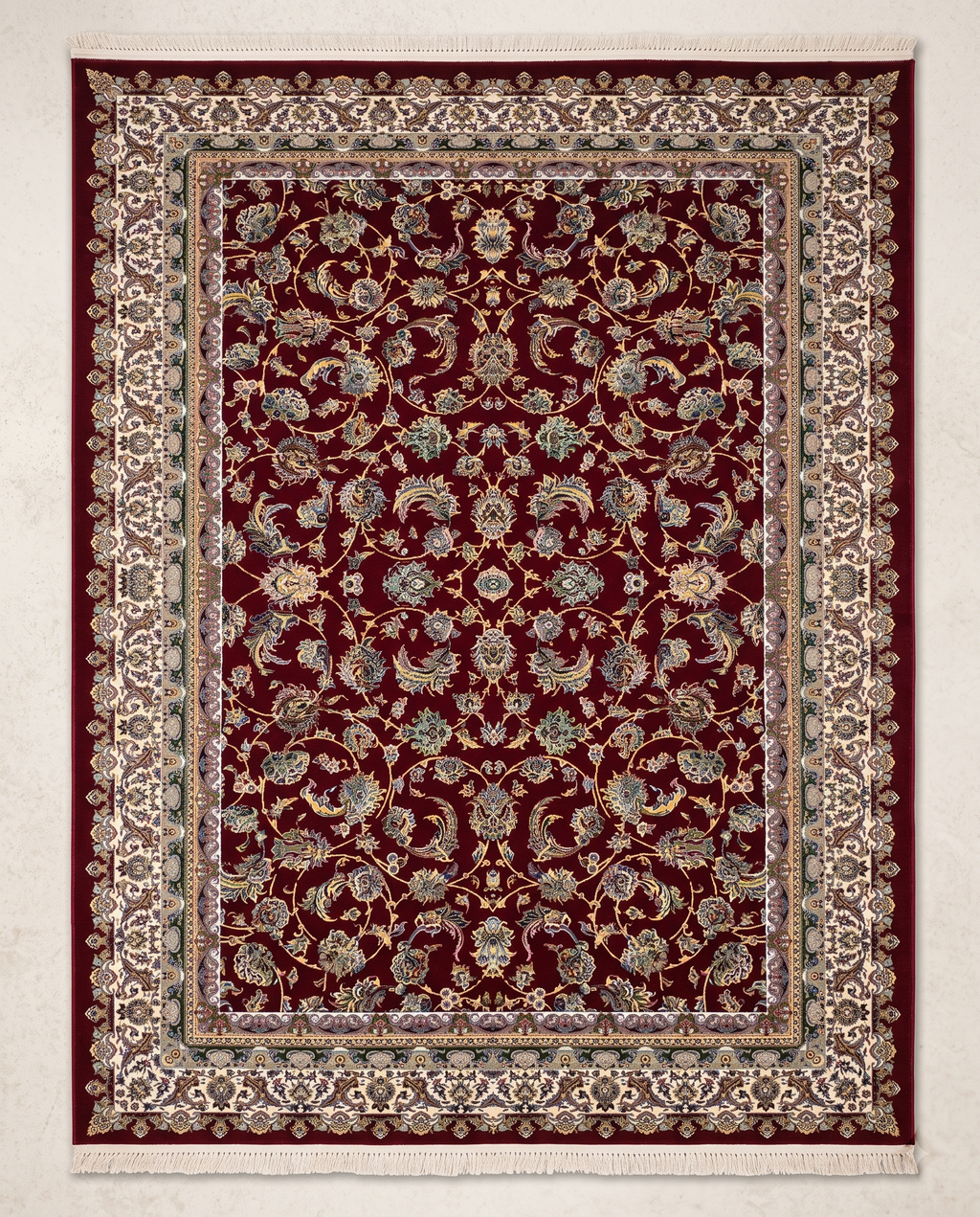 Luxury Irani Red Floral Vine Area Rug