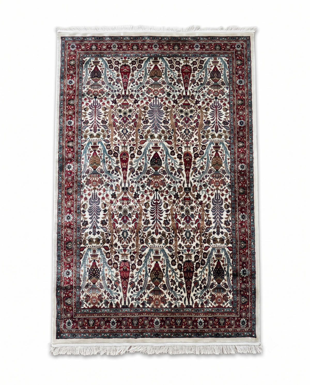Persian Floral Garden Vintage Wool Rug