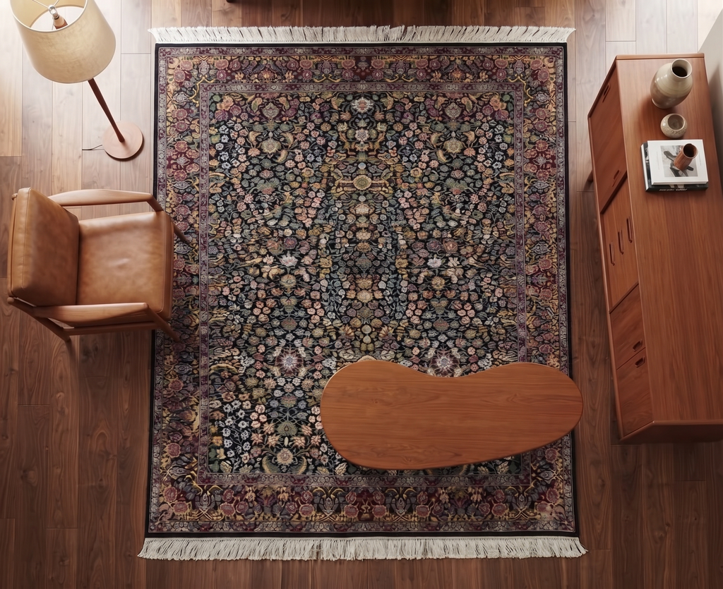 The Obsidian Kashan Bloom Carpet
