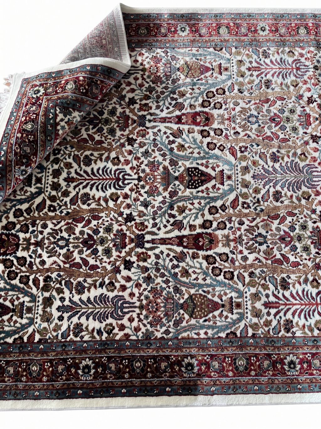 Persian Floral Garden Vintage Wool Rug