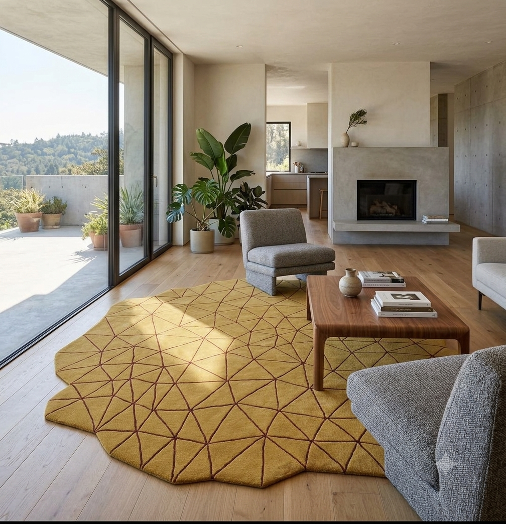 Honeycomb Facet Wool Rug