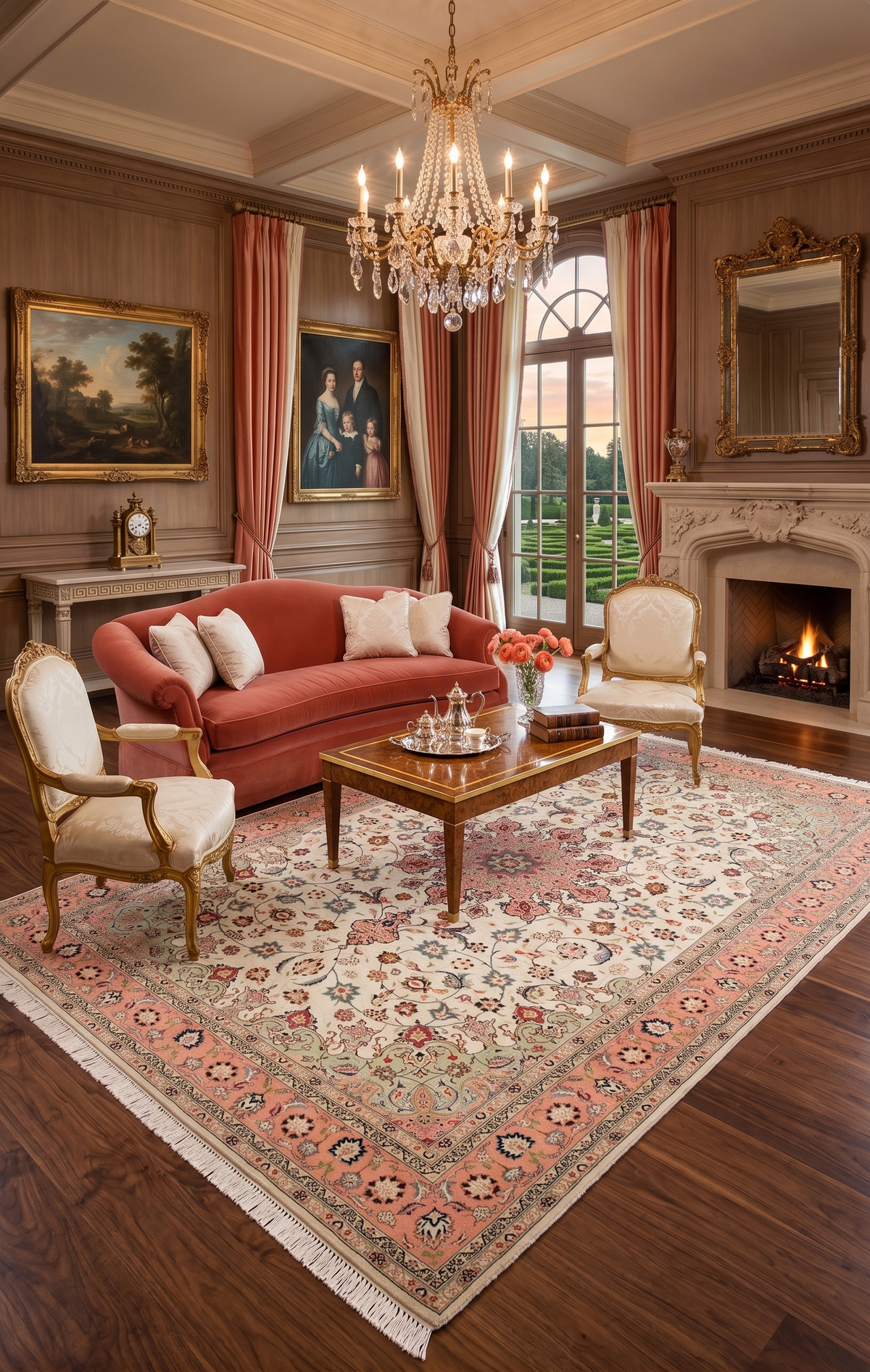 Royal Isfahan Coral Blossom Wool Rug
