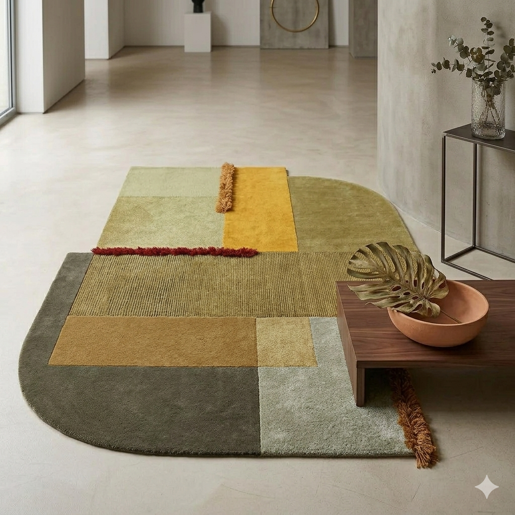 Modern Irregular Geometry Carpet