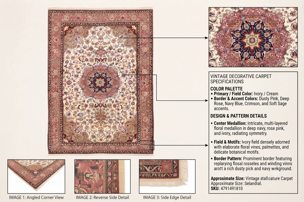 Imperial Kashan Palace Medallion Wool Masterpiece Rug