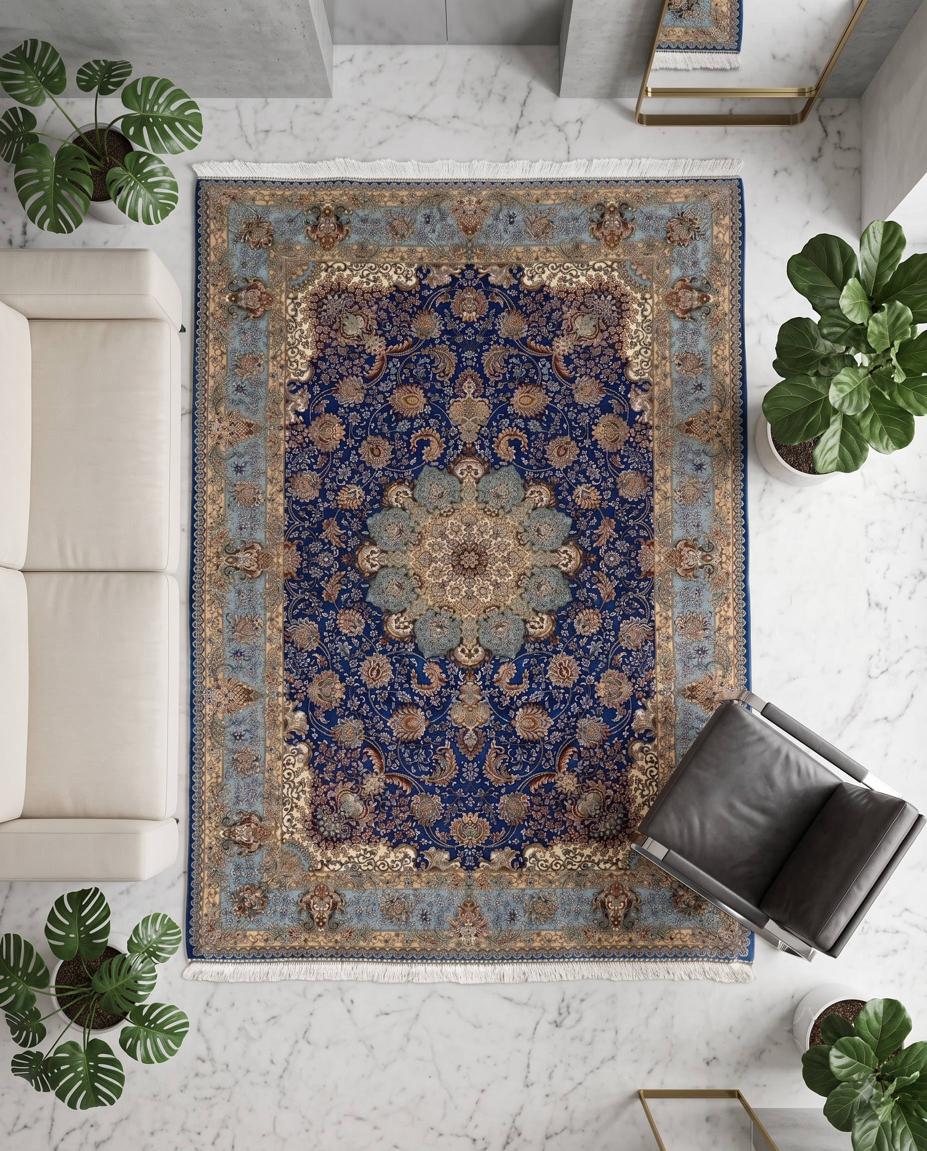 Celestial Sapphire Irani Carpet
