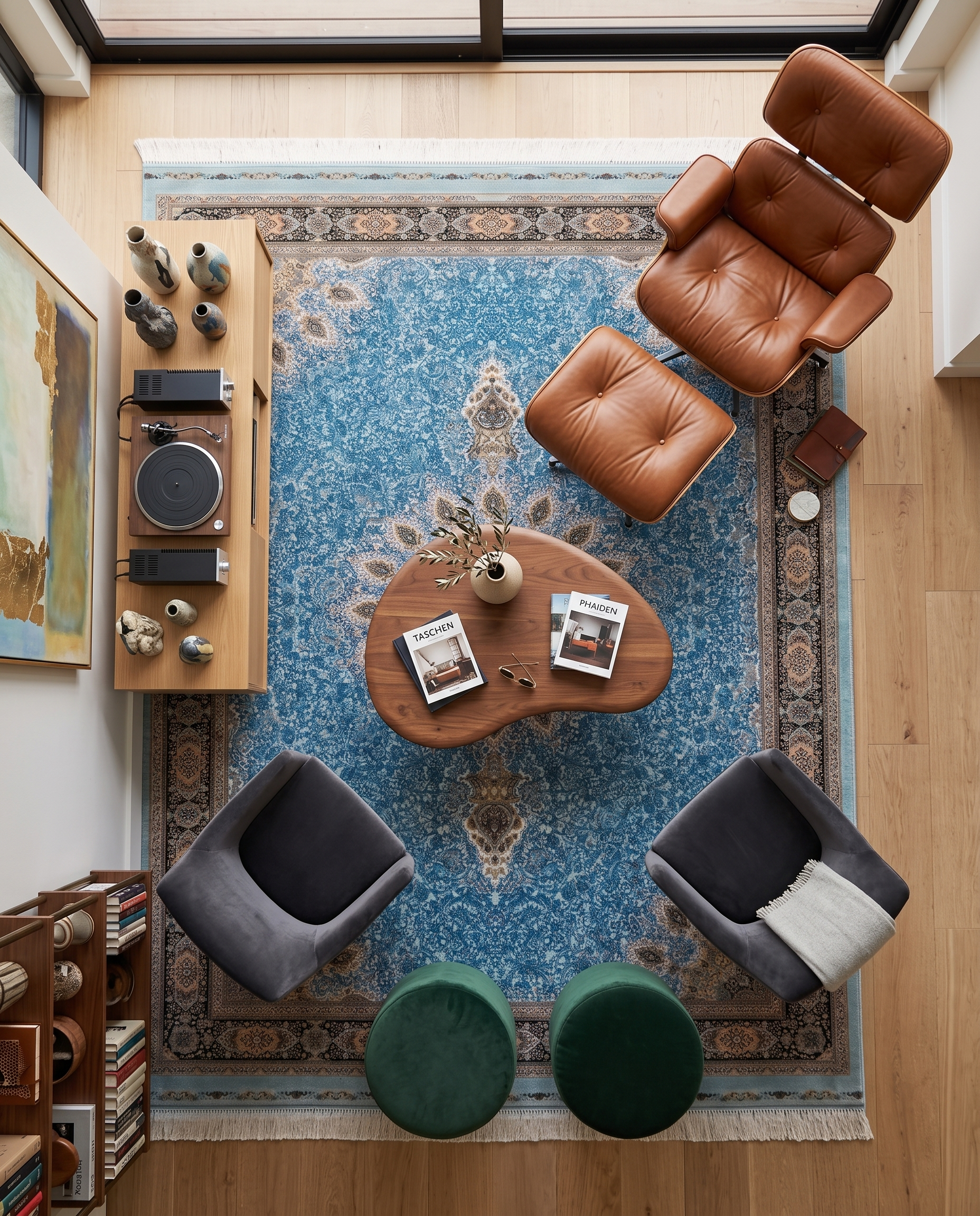 Irani Blue Floral Medallion Carpet