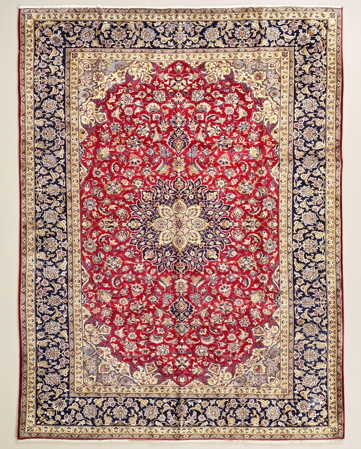 Hand-Knotted Royal Crimson Medallion Rug