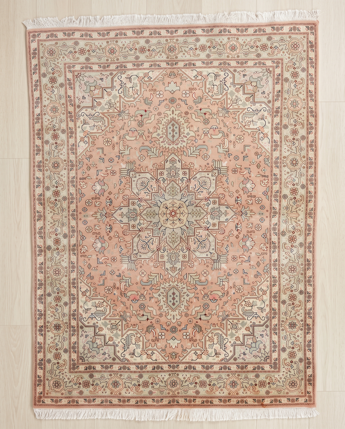 Hand-Knotted Antique Heriz Medallion Rug